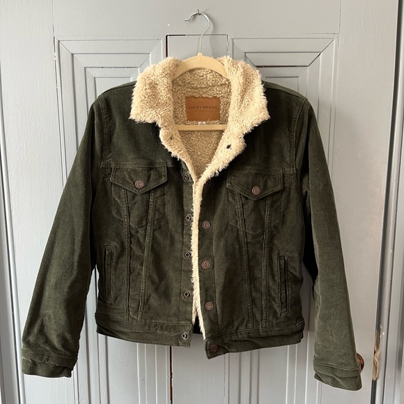 Lucky Brand Jackets & Blazers - Women’s Lucky Brand Green Corduroy Sherpa Jacket